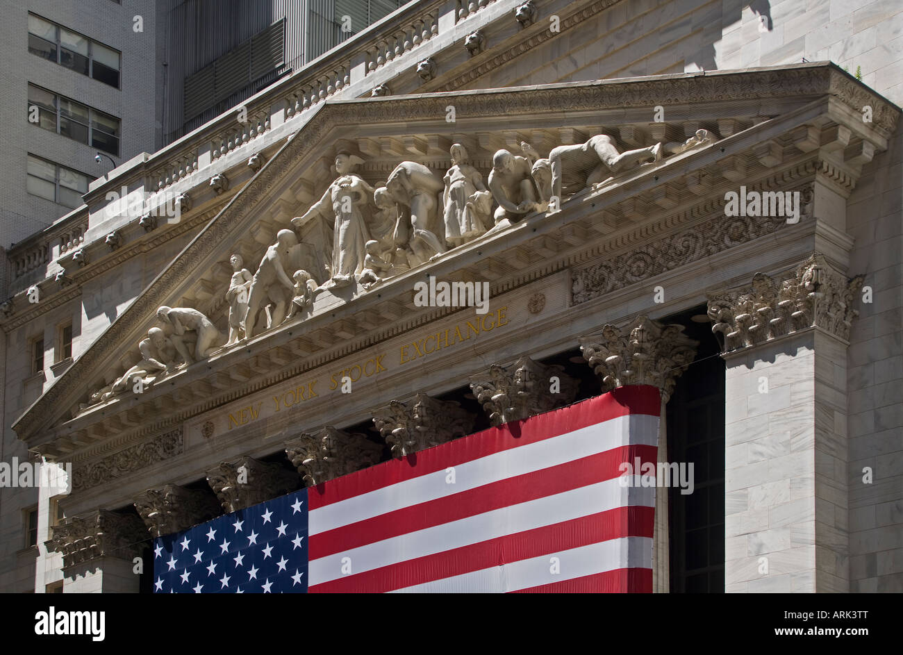 Exterior of the NEW YORK STOCK EXCHANGE NEW YORK CITY Stock Photo - Alamy