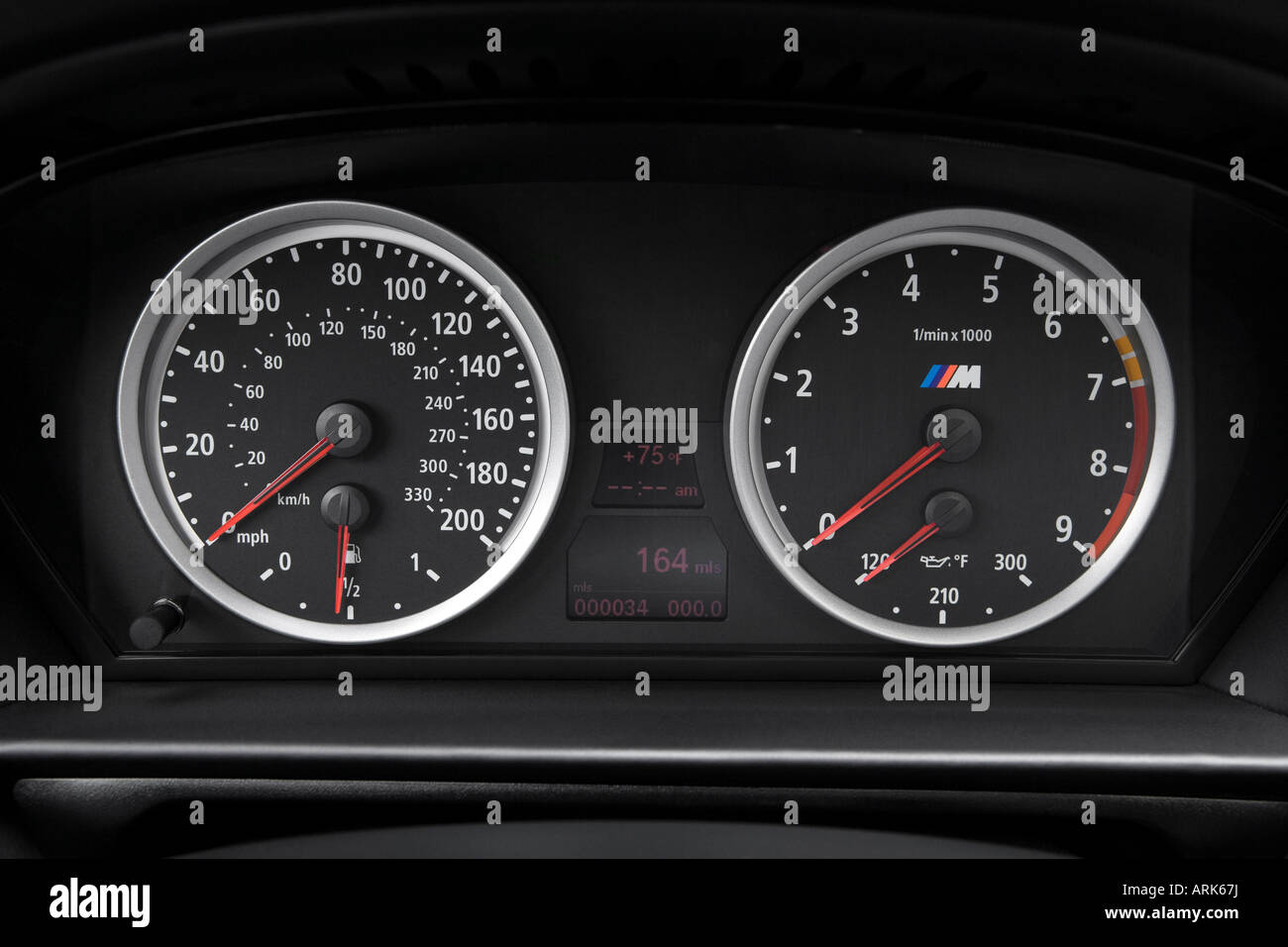 2008 BMW 5-series M5 in Silver - Speedometer/tachometer Stock Photo - Alamy