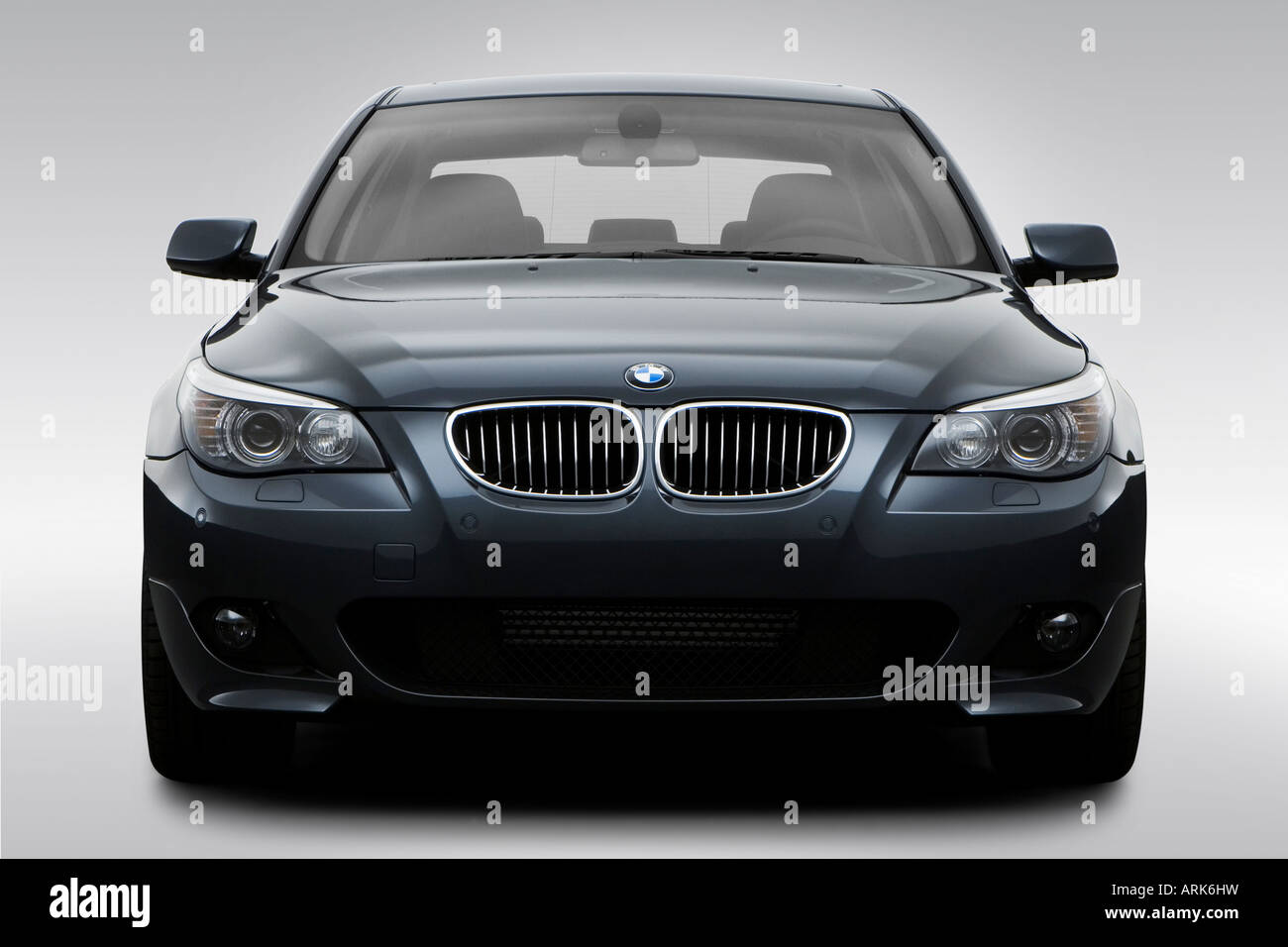 2008 BMW 5-series 550i in Gray - Low/Wide Front Stock Photo