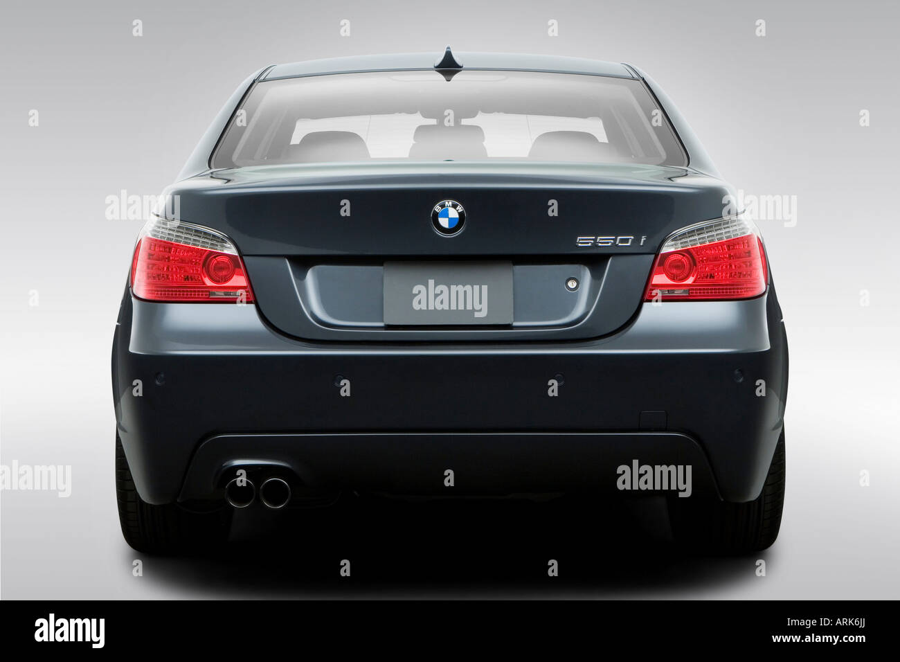2008 BMW 5-series 550i in Gray - Low/Wide Rear Stock Photo