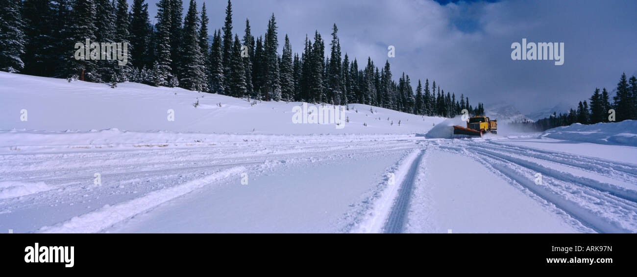 Snow plough, Rocky Mountains, Alberta, Canada Stock Photo Alamy