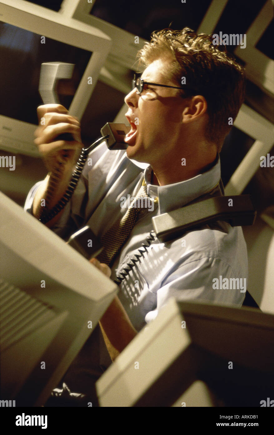 Man with chaotic desk hi-res stock photography and images - Alamy