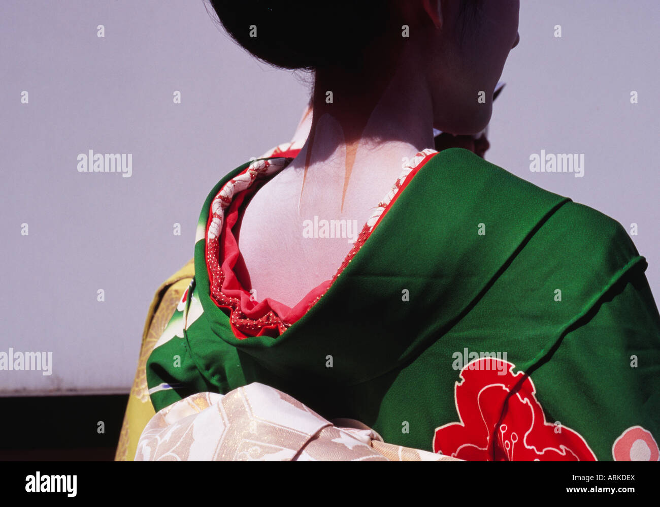 Japanse girl wearing Kimono Stock Photo