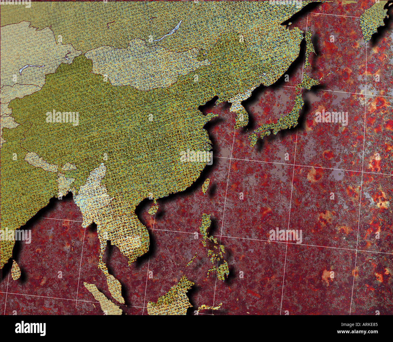 Asia continent maps hi-res stock photography and images - Alamy