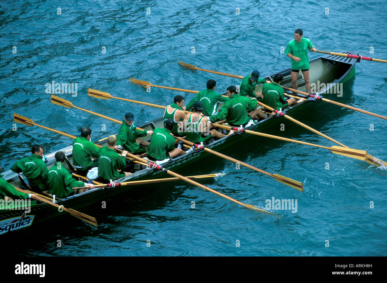Rowing competition in San Sebastian, Spain. Stock Photo