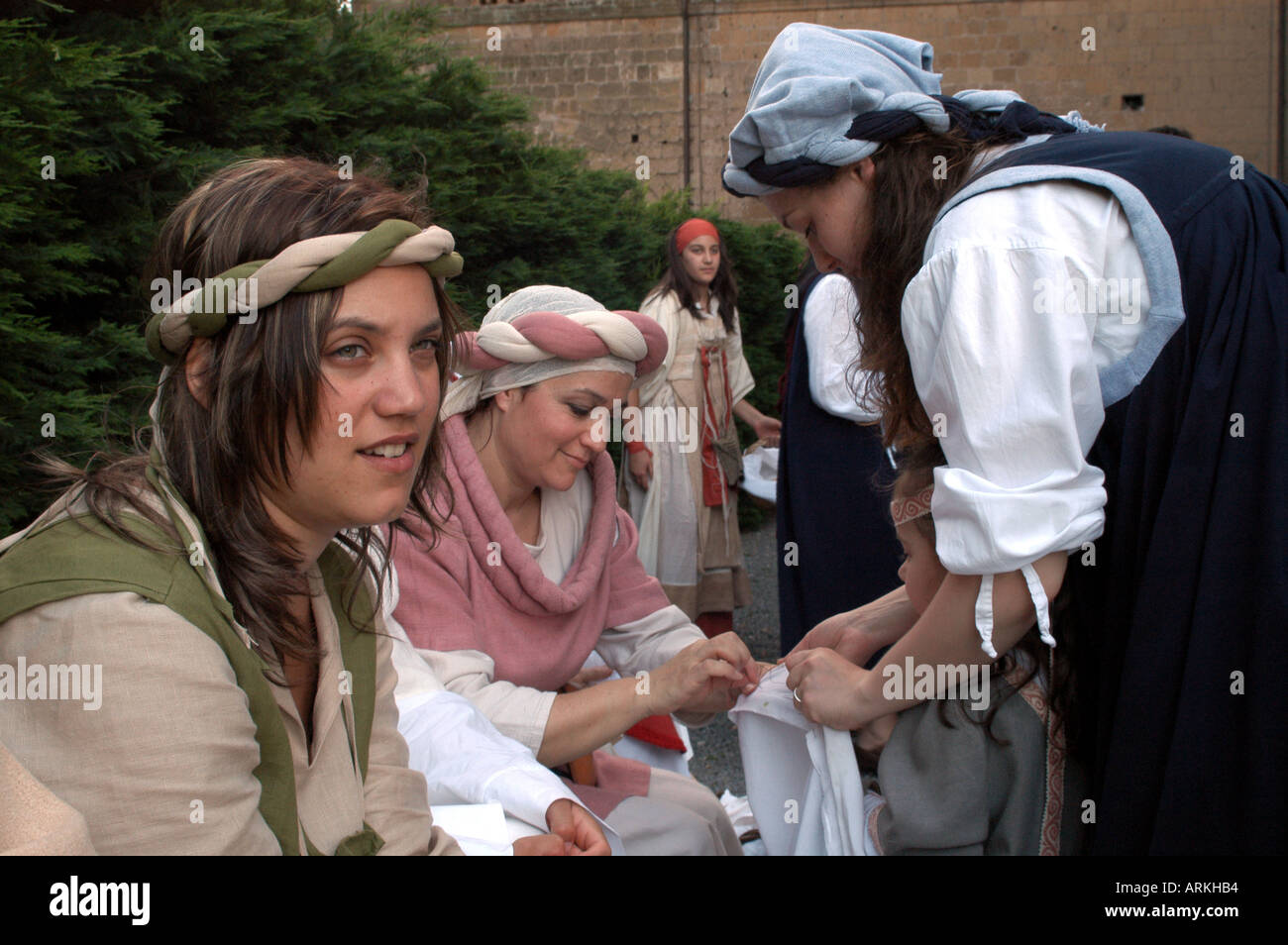 Women in medieval costumes in Orvieto, Italy Stock Photo - Alamy