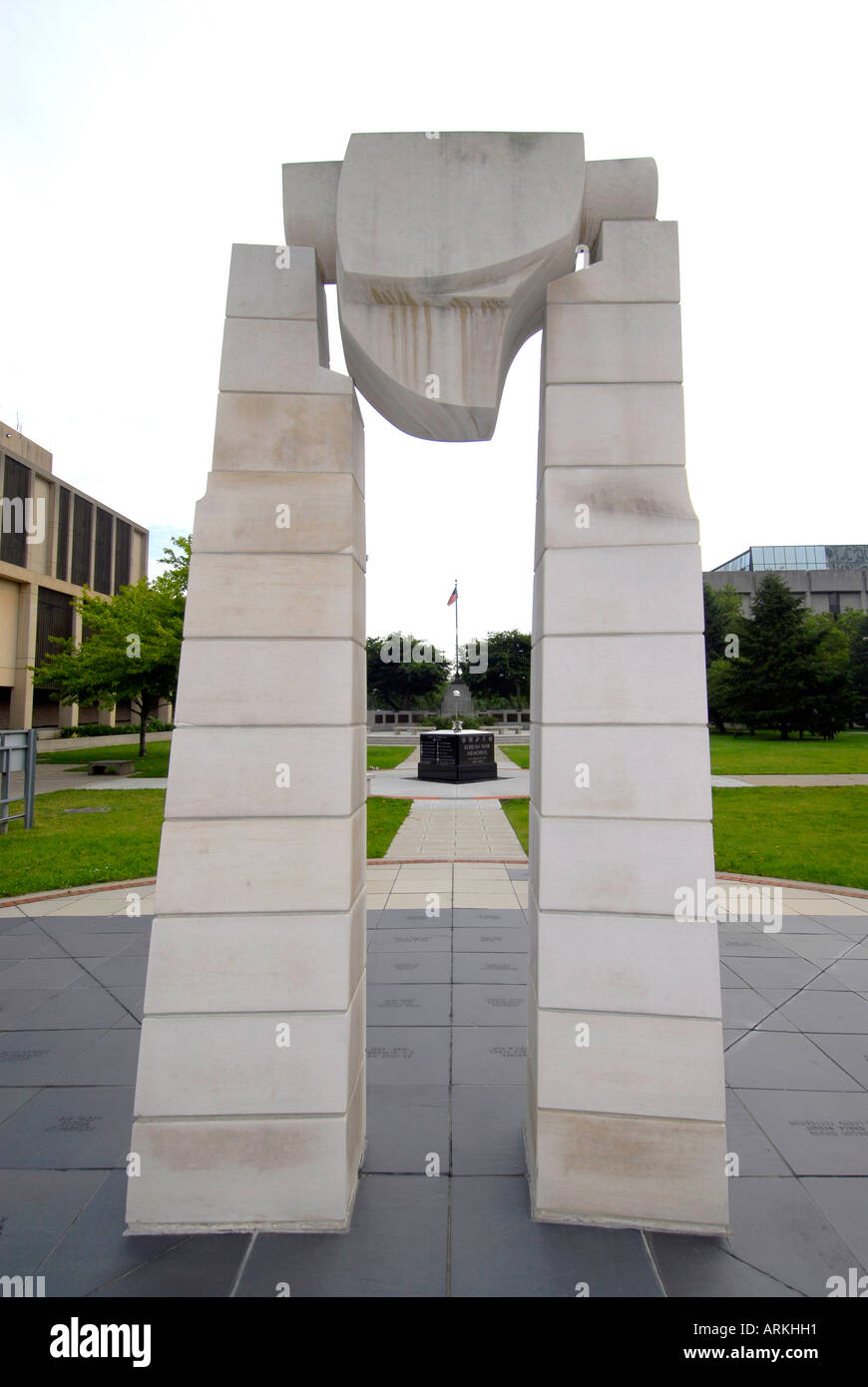 Sculptures and Memorials dot the Civic Center Mall at Toledo Ohio OH