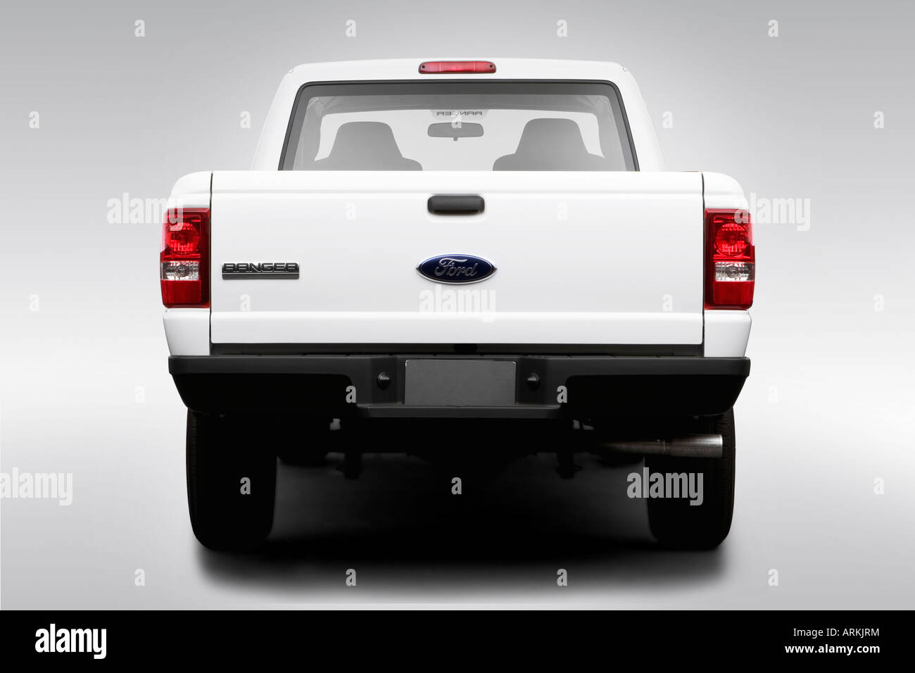 2008 Ford Ranger Xl In White Lowwide Rear Stock Photo