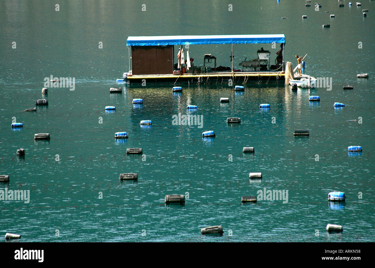 Oyster farm near the Peljesac peninsular on Croatia's Dalmatian coast