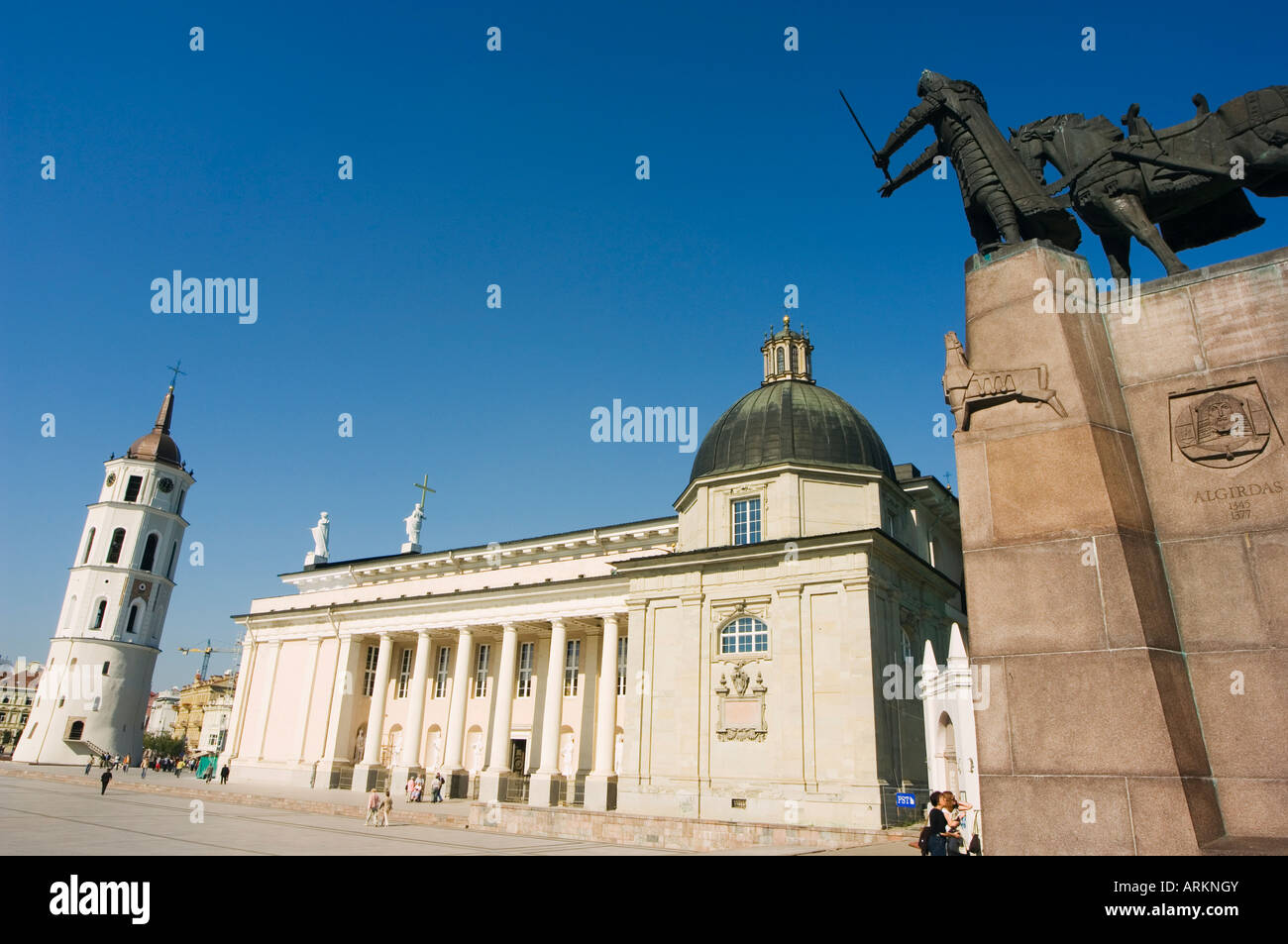 Statue of Grand Duke of Gediminas, Old Town, Vilnius, Lithuania, Baltic States Stock Photo