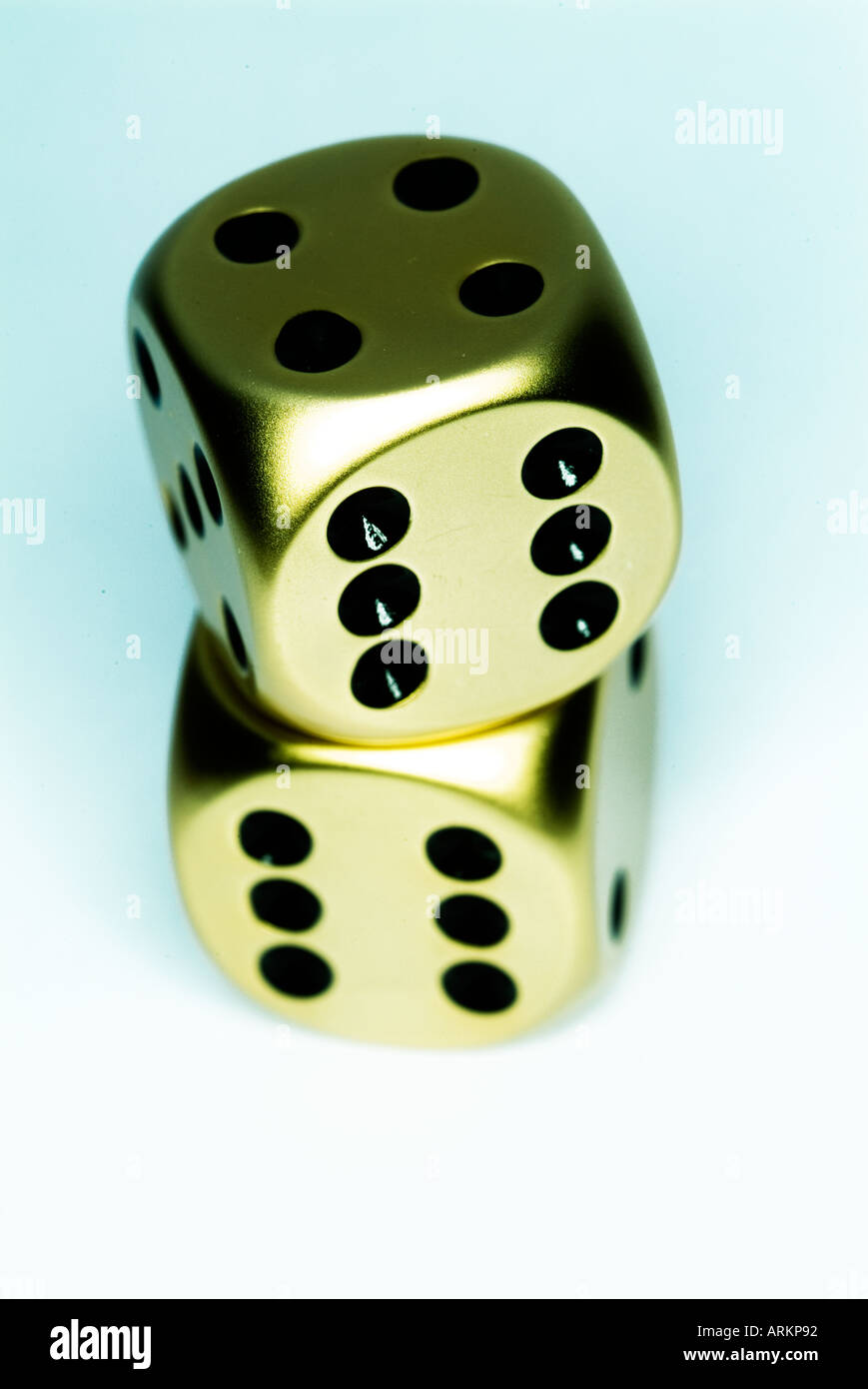 four metal dice Stock Photo