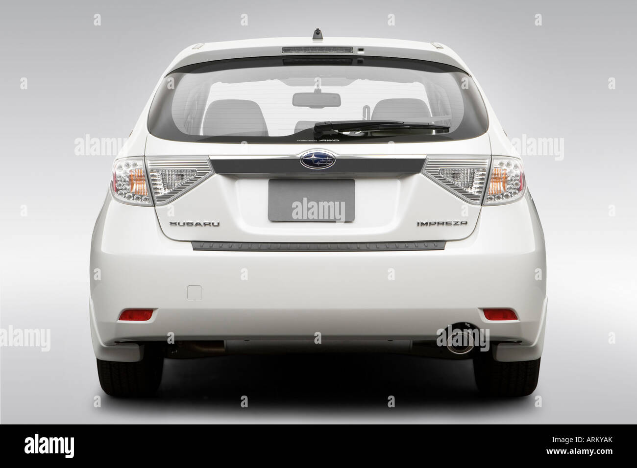 2008 Subaru Impreza 2.5i in White Low Wide Rear Stock Photo Alamy