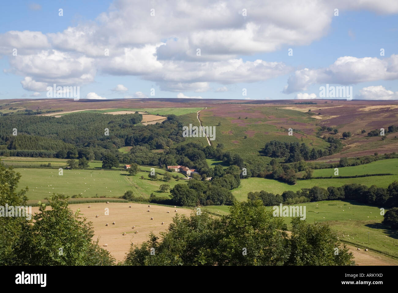 "Surprise View" of Farndale famous rural vista in early autumn in North