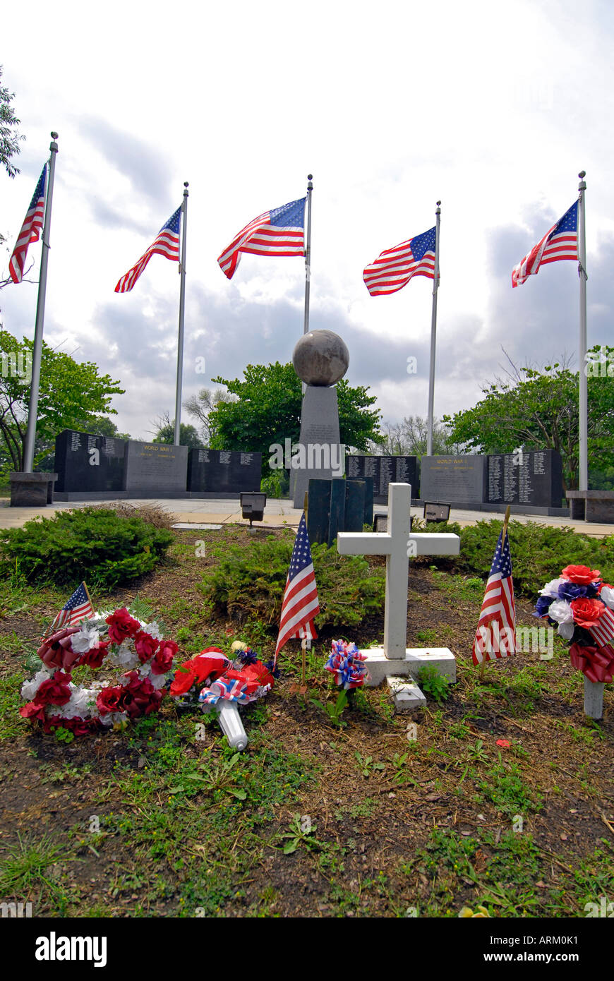 War memorials City of Monroe Michigan MI Stock Photo - Alamy