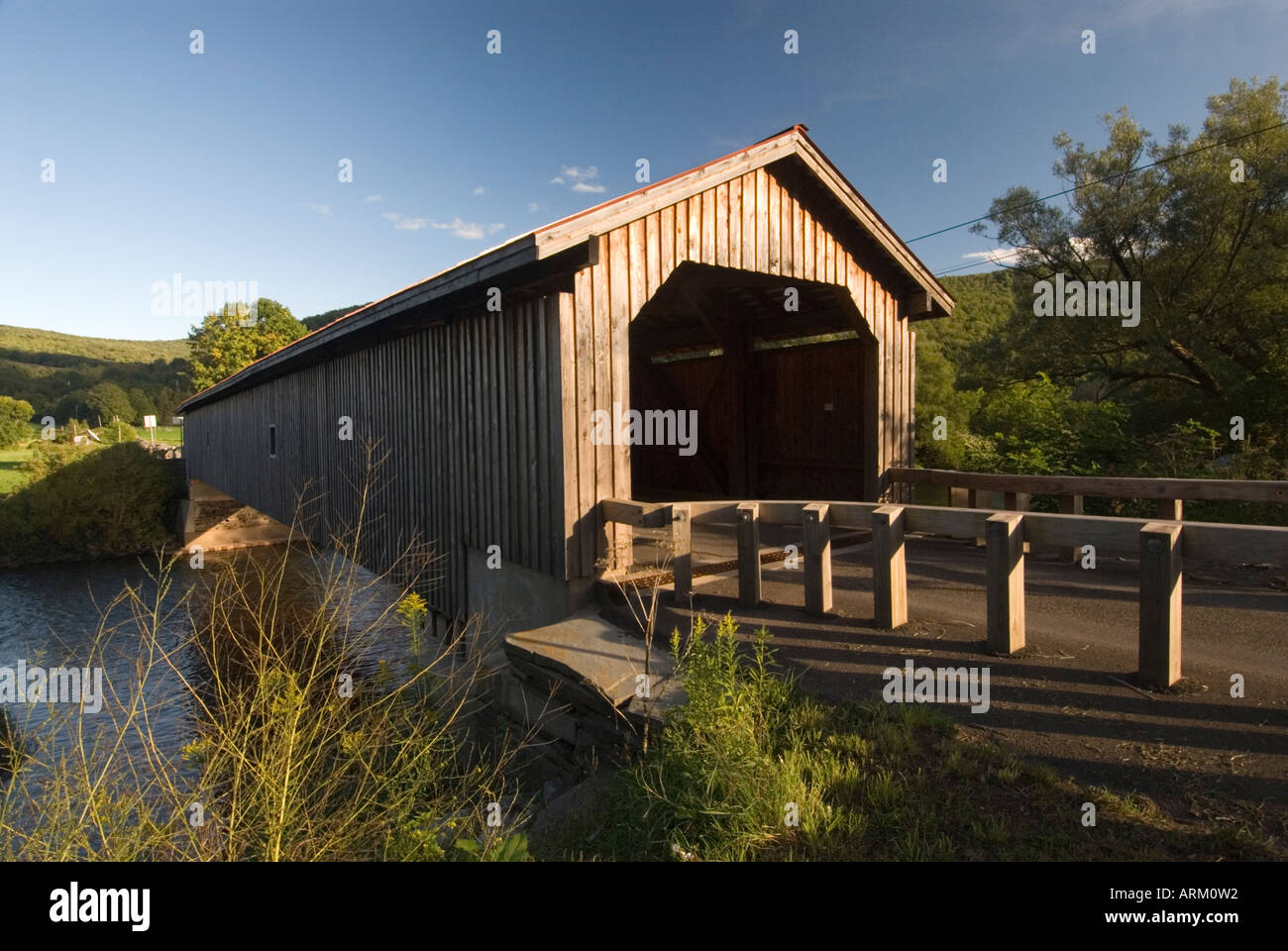 Covered bridge in Hamden, New York, September 2006 Stock Photo Alamy