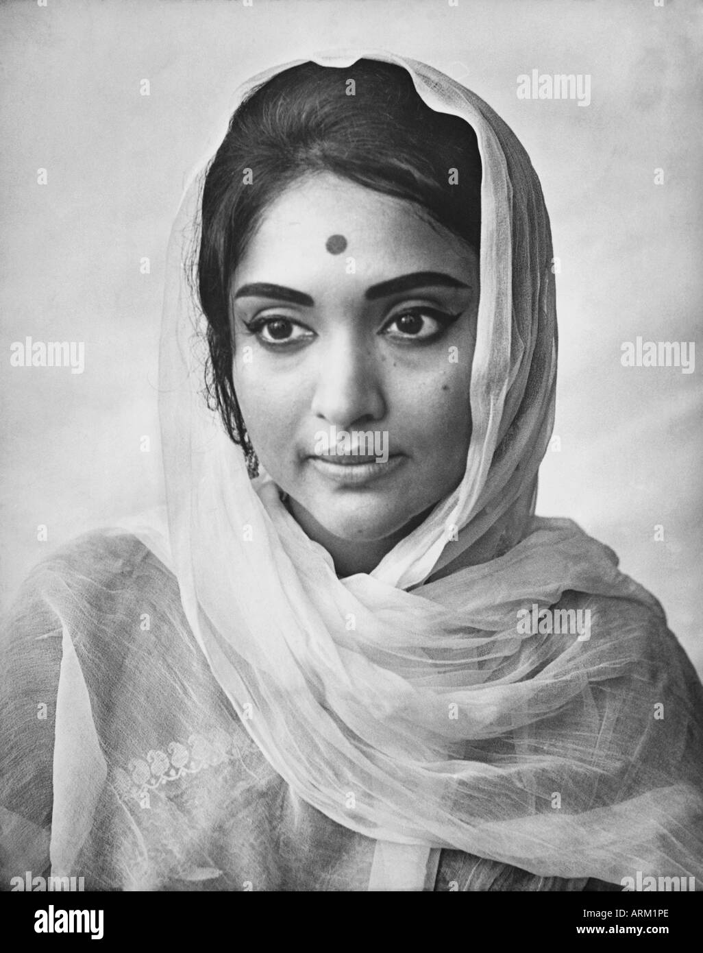 old vintage Portrait of Vyjayanthimala Indian film actress, India, 1960s Stock Photo