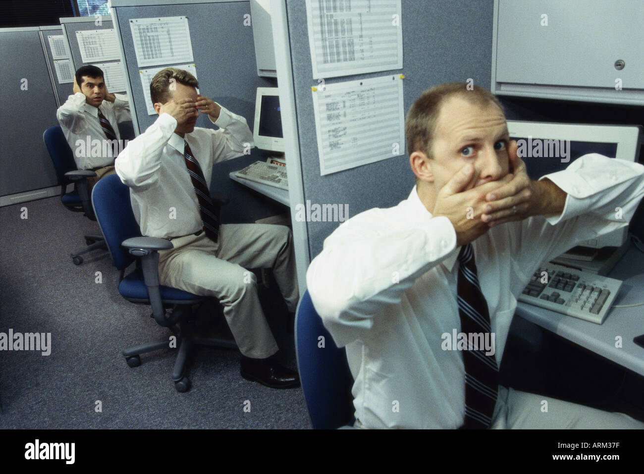 Hear no evil see no evil speak no evil Stock Photo