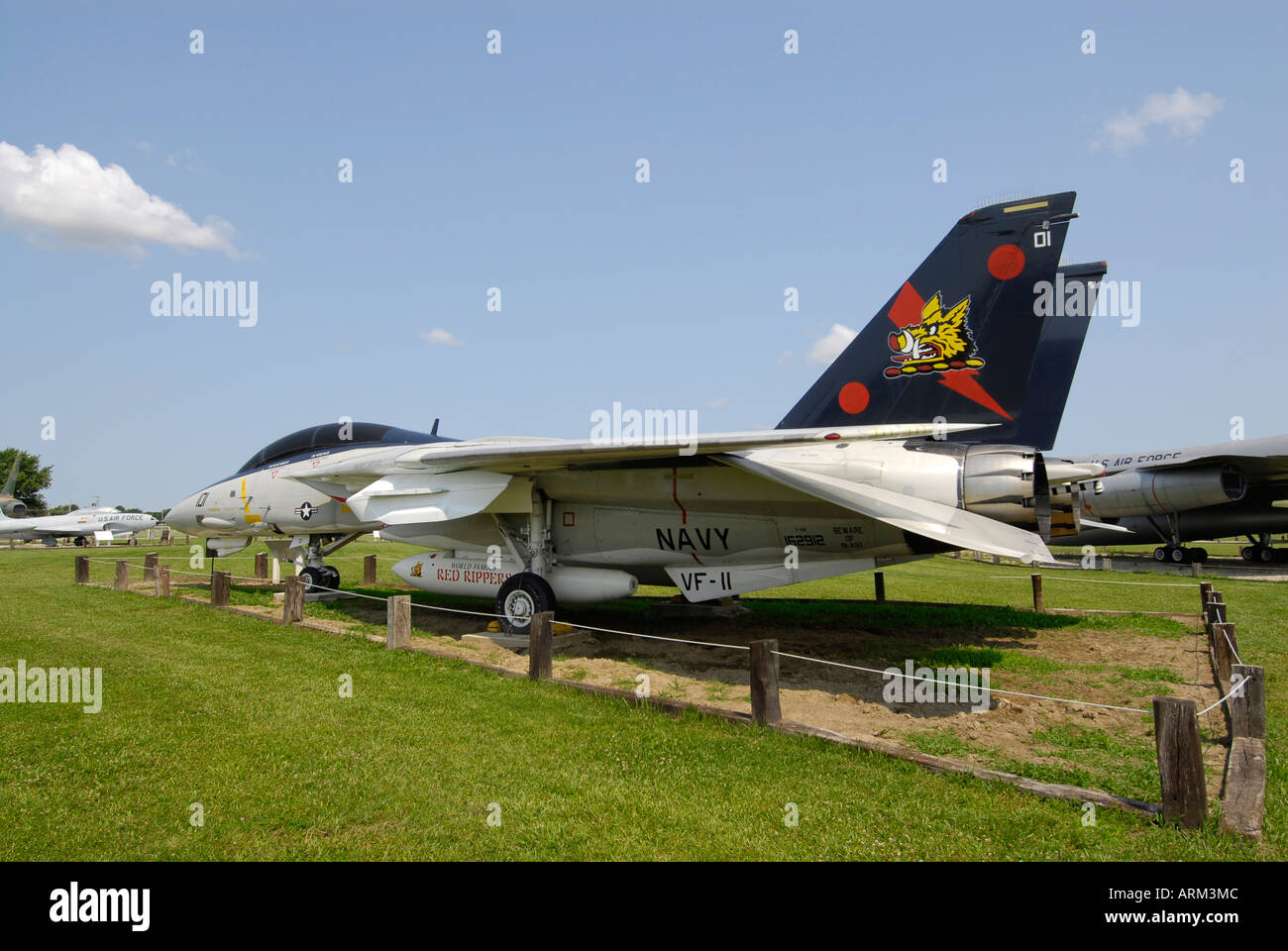 Grumman F 14 B Tomcat jet fighter at the Grissom Air Museum outside of Grissom Air Force Base Indiana IN Stock Photo