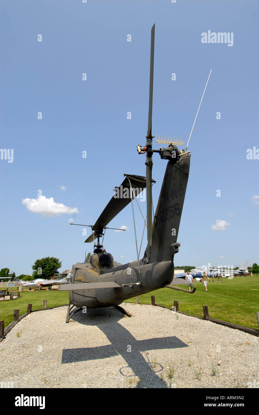 Bell UH 1H Huey helicopter at the Grissom Air Museum outside of Grissom Air Force Base Indiana IN Stock Photo