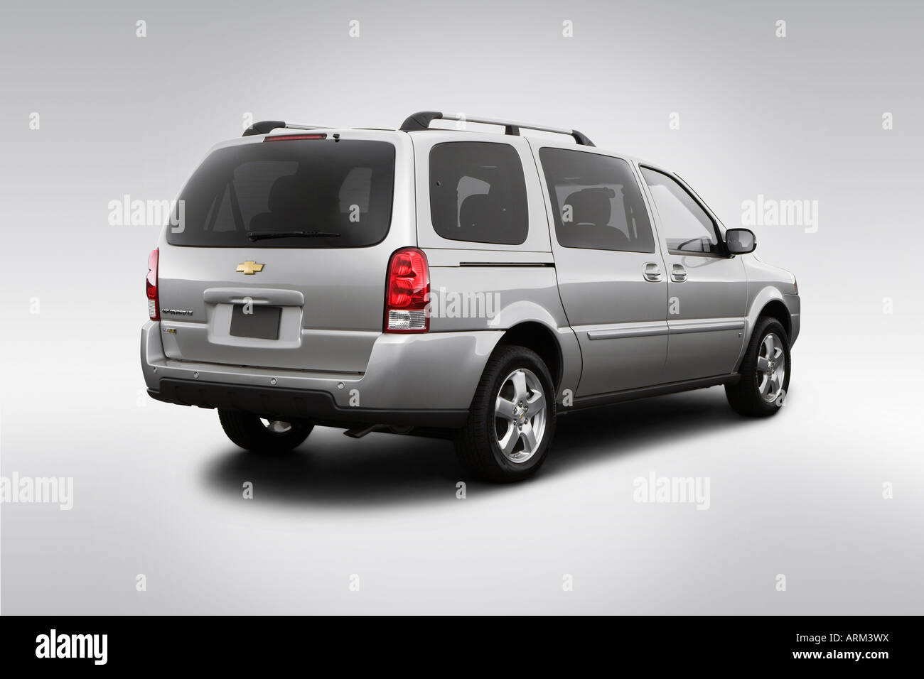 2008 Chevrolet Uplander LT in Silver - Rear angle view Stock Photo