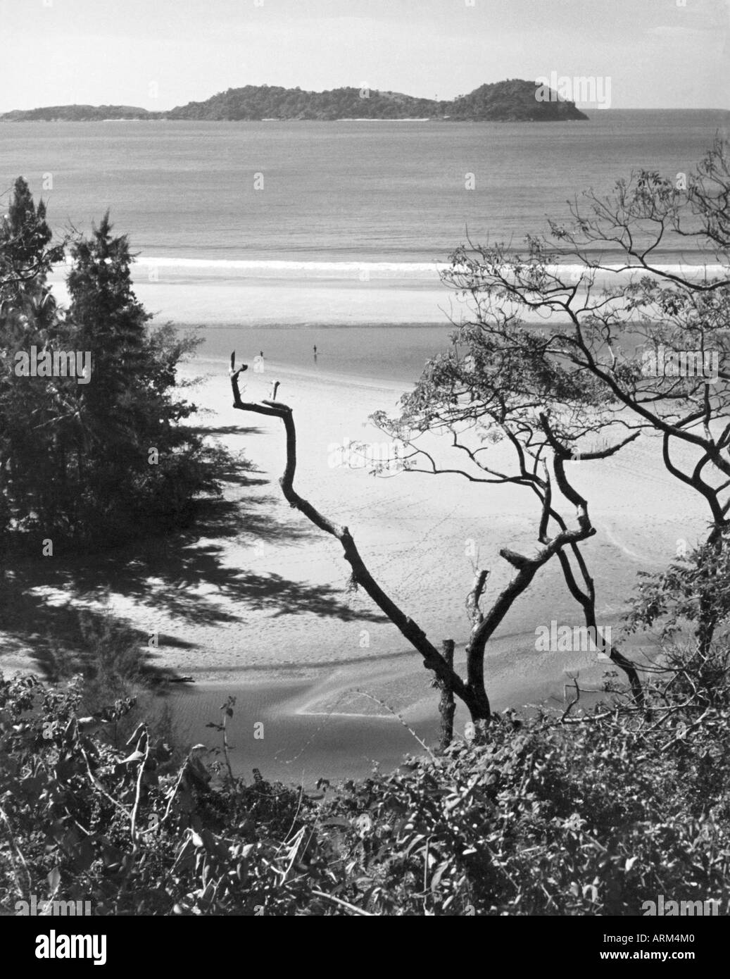 VRB101363 Karwar point with trees river mountain at Mysore Karnataka India 1940 s Stock Photo