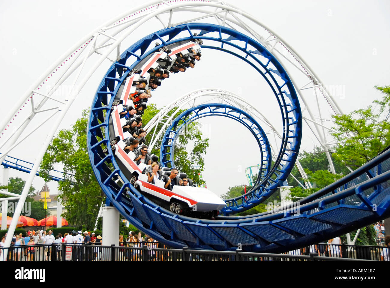 corkscrew rotation ride at Cedar Point Amusement Park at Sandusky Ohio