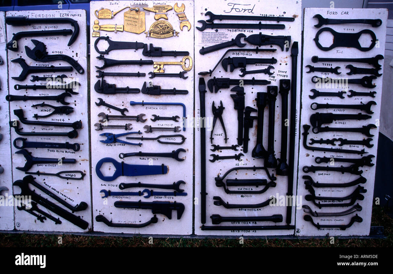 Display of old tools and spanners Stock Photo - Alamy
