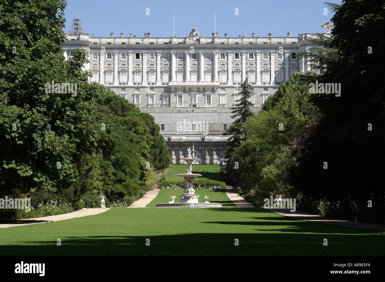 Spain Madrid Jardines del Campo del Moro Gardens Moorish Camp Palace Real View Stock Photo Alamy