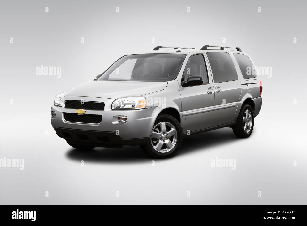 2008 Chevrolet Uplander LT in Silver - Front angle view Stock Photo
