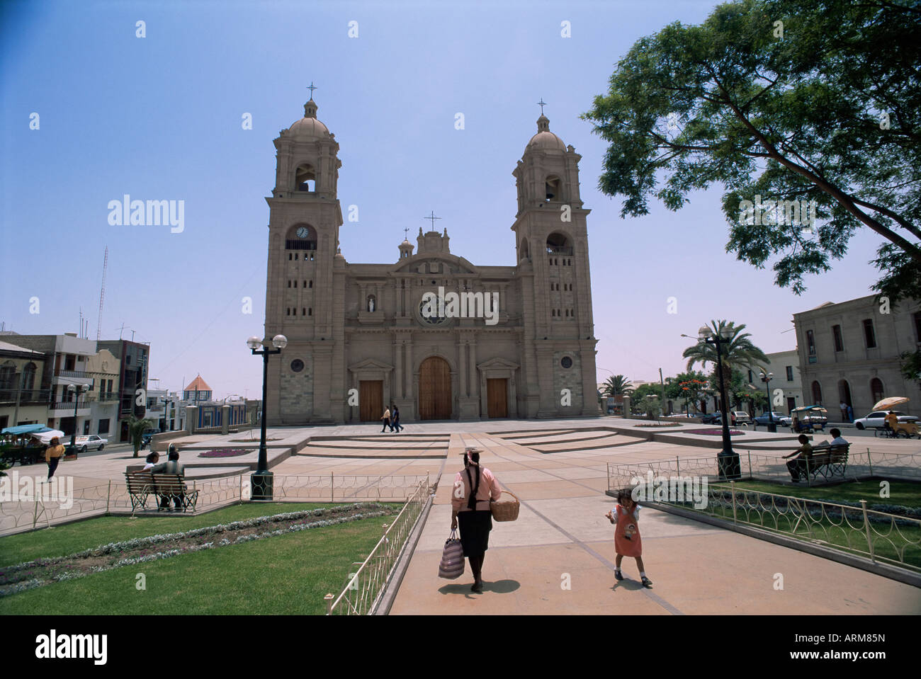 Cathedral in Tacna, near the border with Chile, Peru, South America Stock Photo