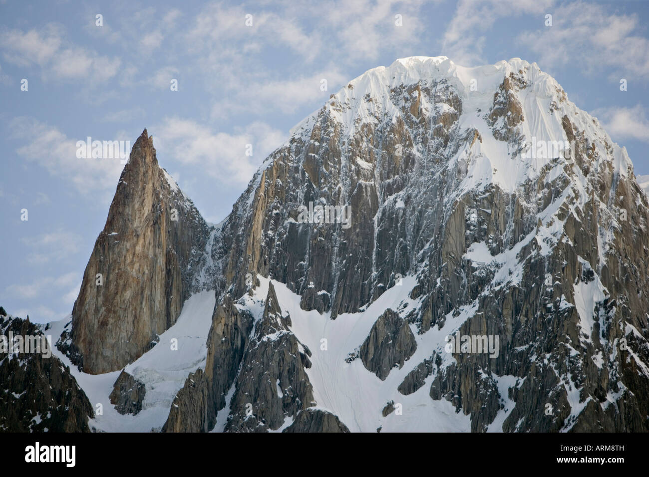 Granite spire known as Lady Finger peak or Bubulimating, Karimabad in