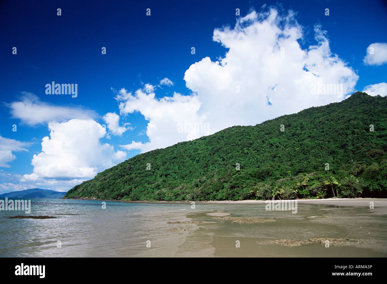 Great Barrier Reef and rainforest, Queensland, Australia, Pacific Stock ...