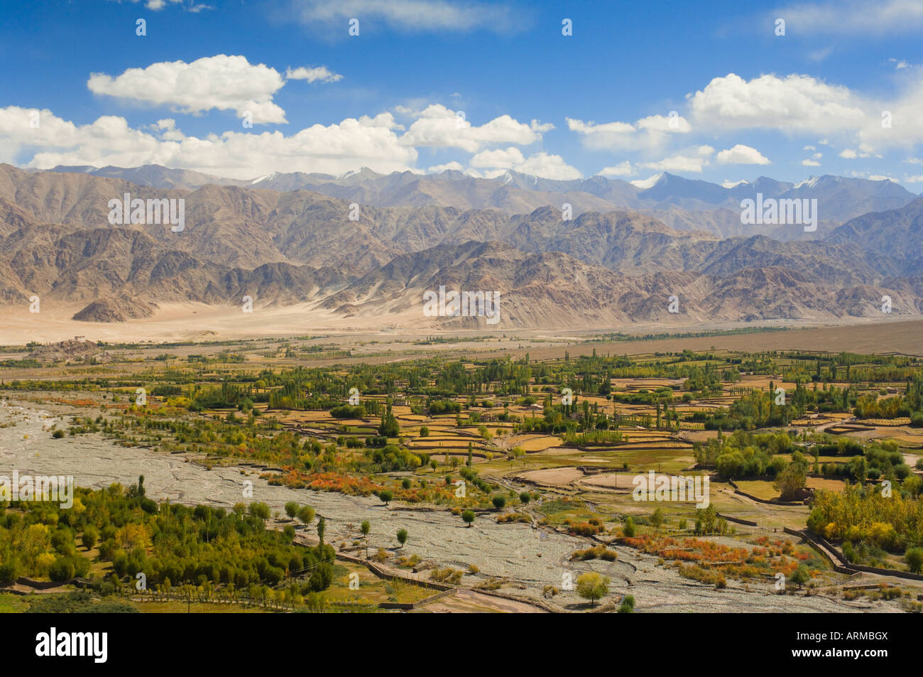 Indus Valley and Ladakh Range, Ladakh, Indian Himalayas, India, Asia Stock Photo