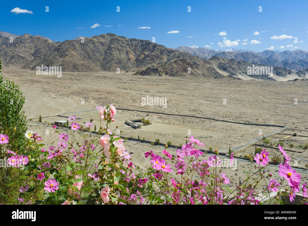 Indus Valley and Ladakh Range, Tikse (Tiksay), Ladakh, Indian Himalayas, India, Asia Stock Photo