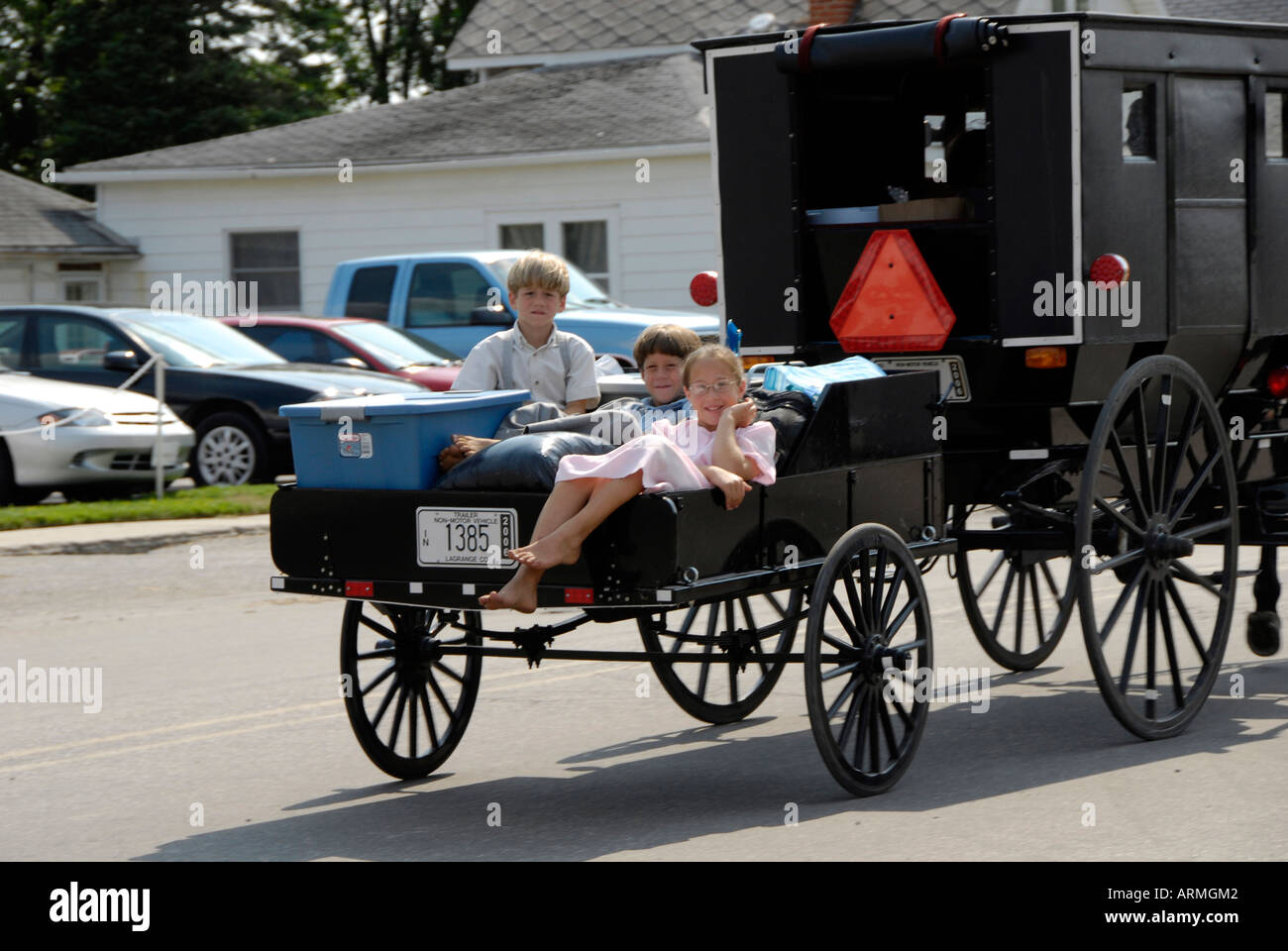 Amish of Michigan located in the farmland near Lexington Michigan Stock