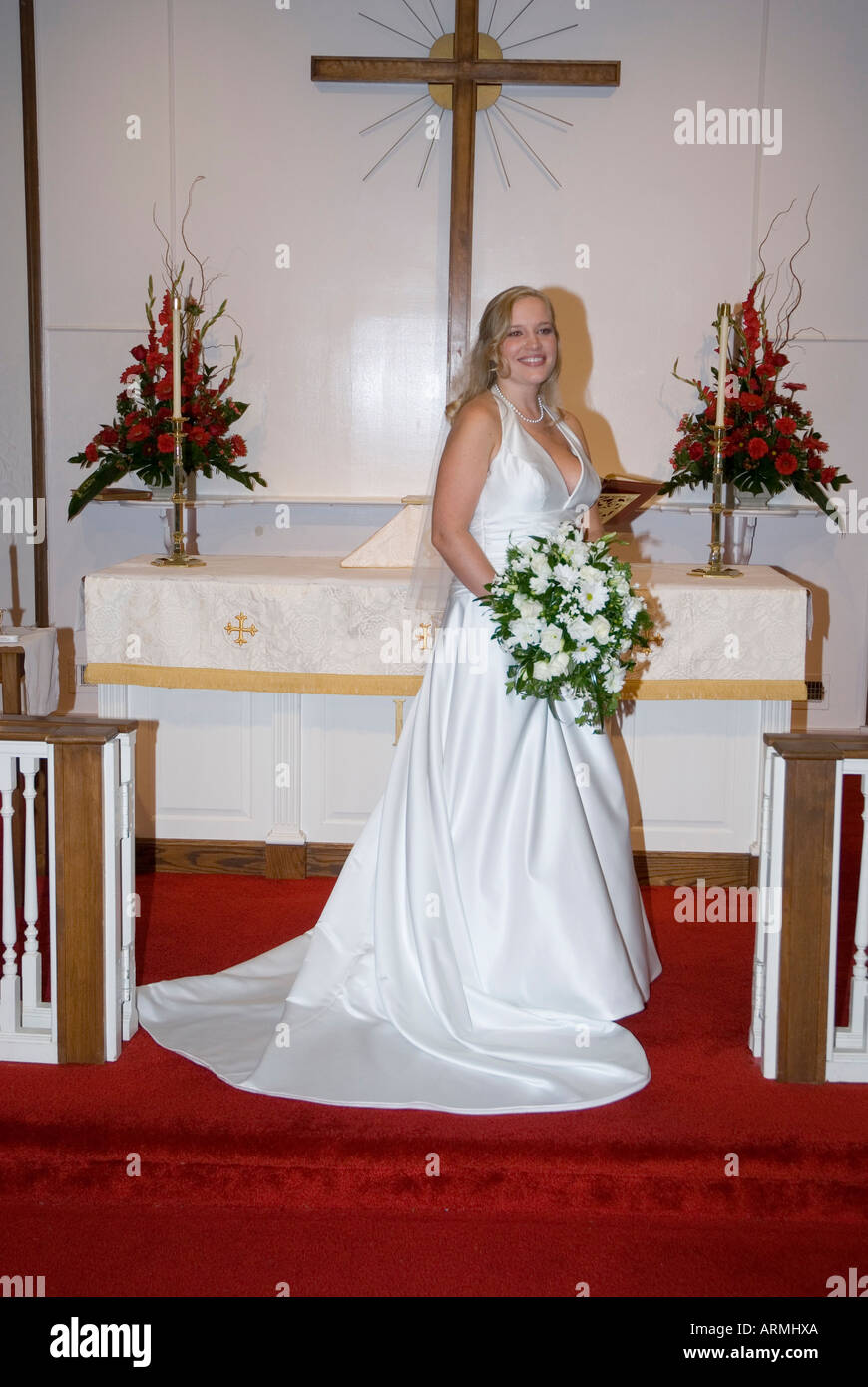 Formal photograph of Bride at a Wedding ceremony Stock Photo Alamy