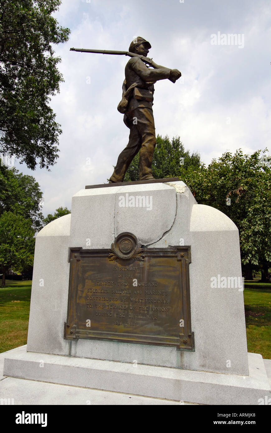 Civil War memorial statue at the State Capitol at Charleston West