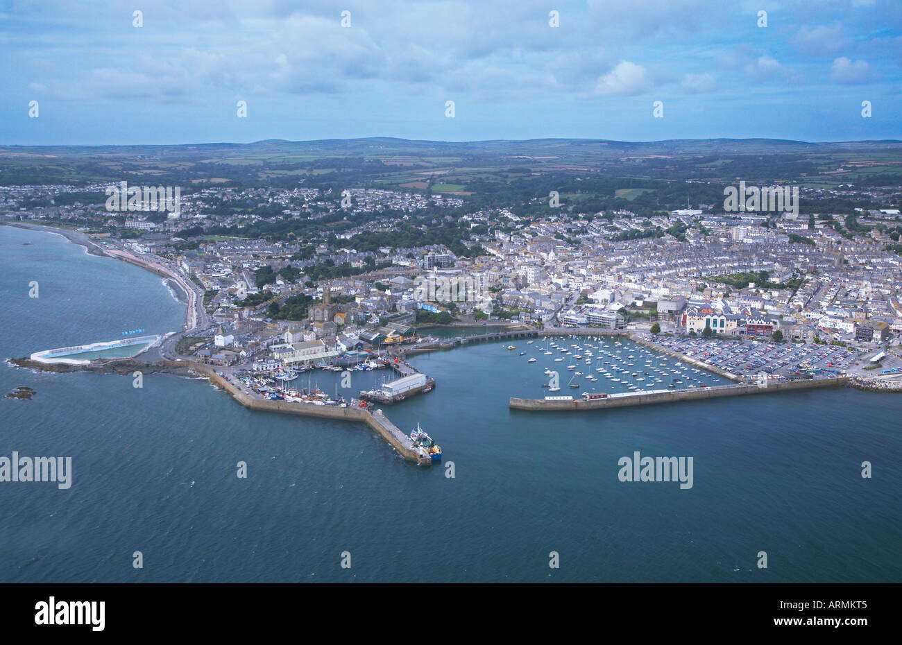 Aerial view of Penzance Cornwall UK Stock Photo, Royalty Free Image ...