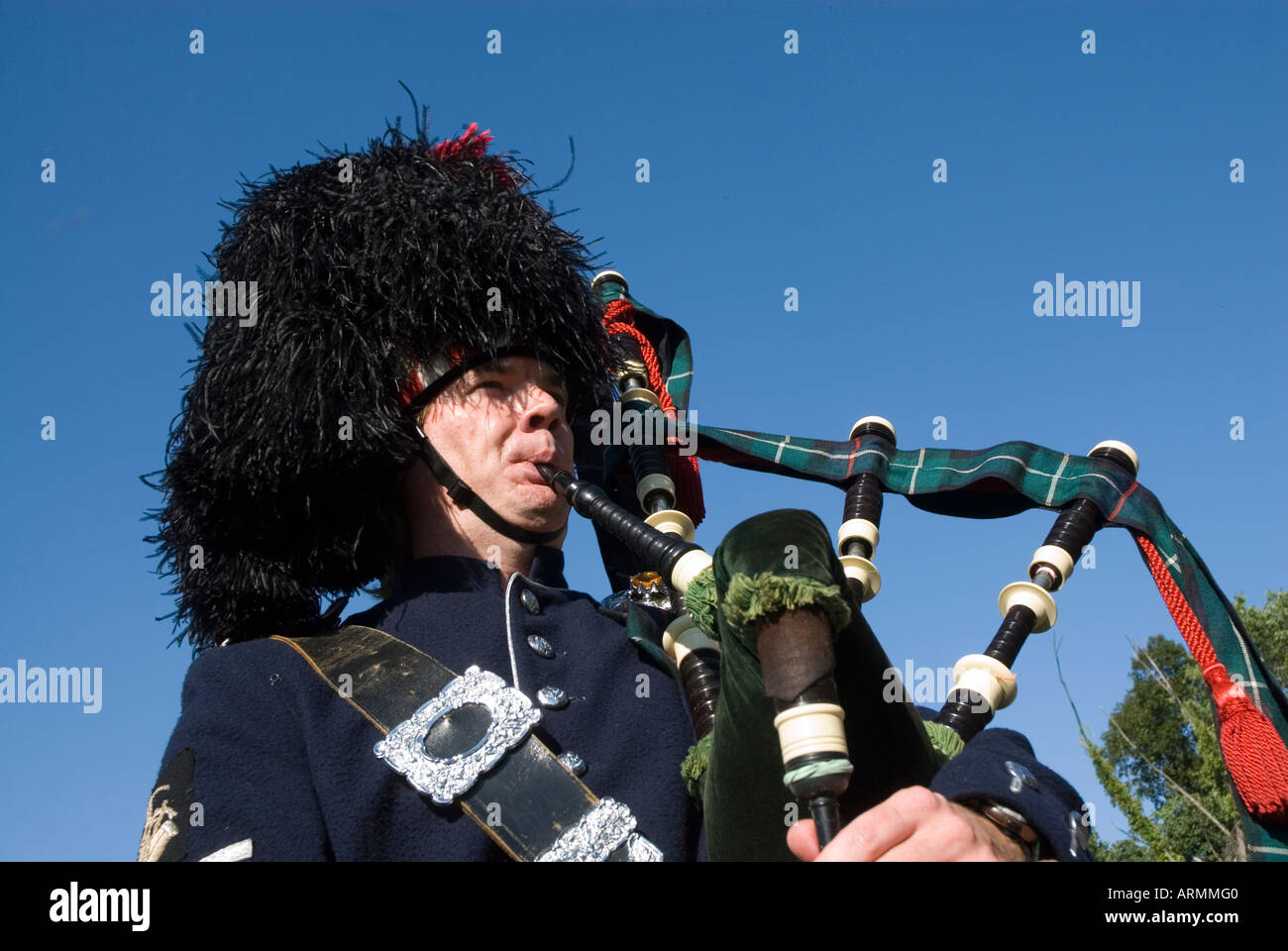 Bagpiper playing music Stock Photo Alamy