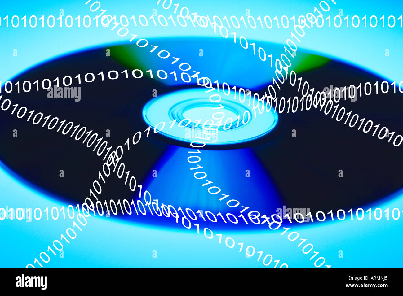 CD with Binary Numbers Stock Photo