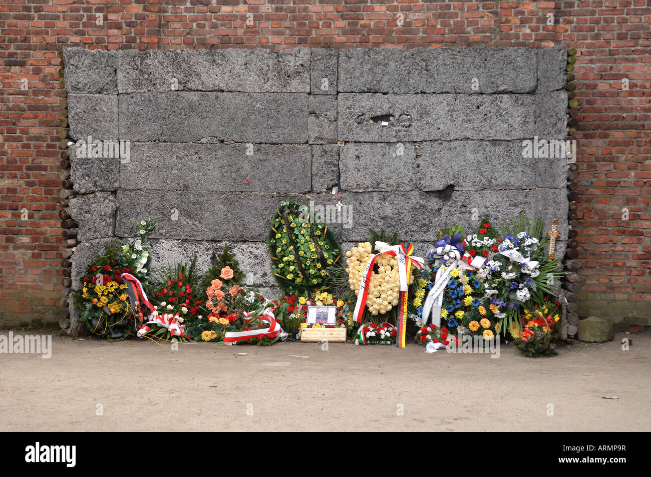 Execution wall Auschwitz Stock Photo