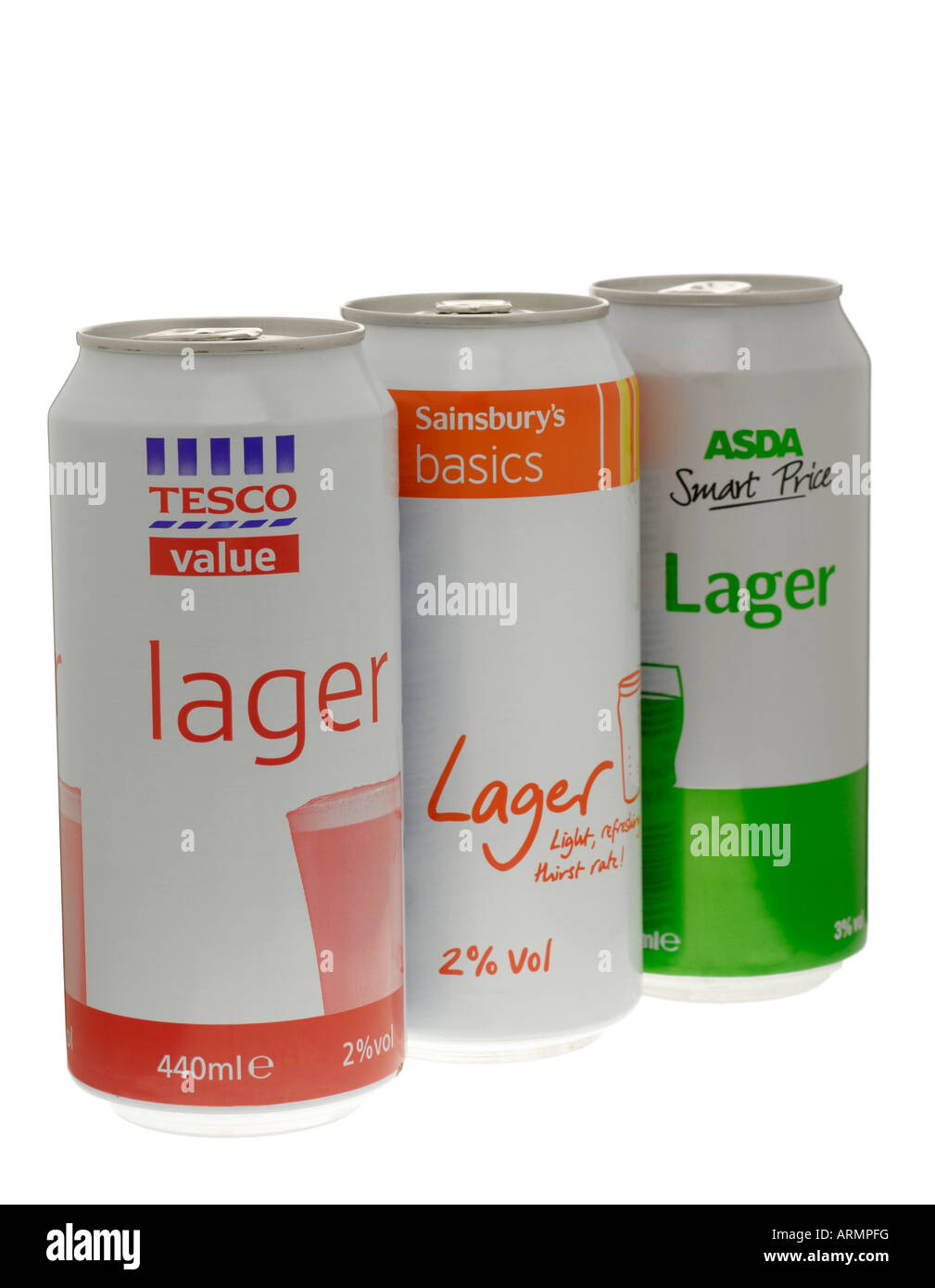 Cans of Cheap Supermarket Lager Stock Photo