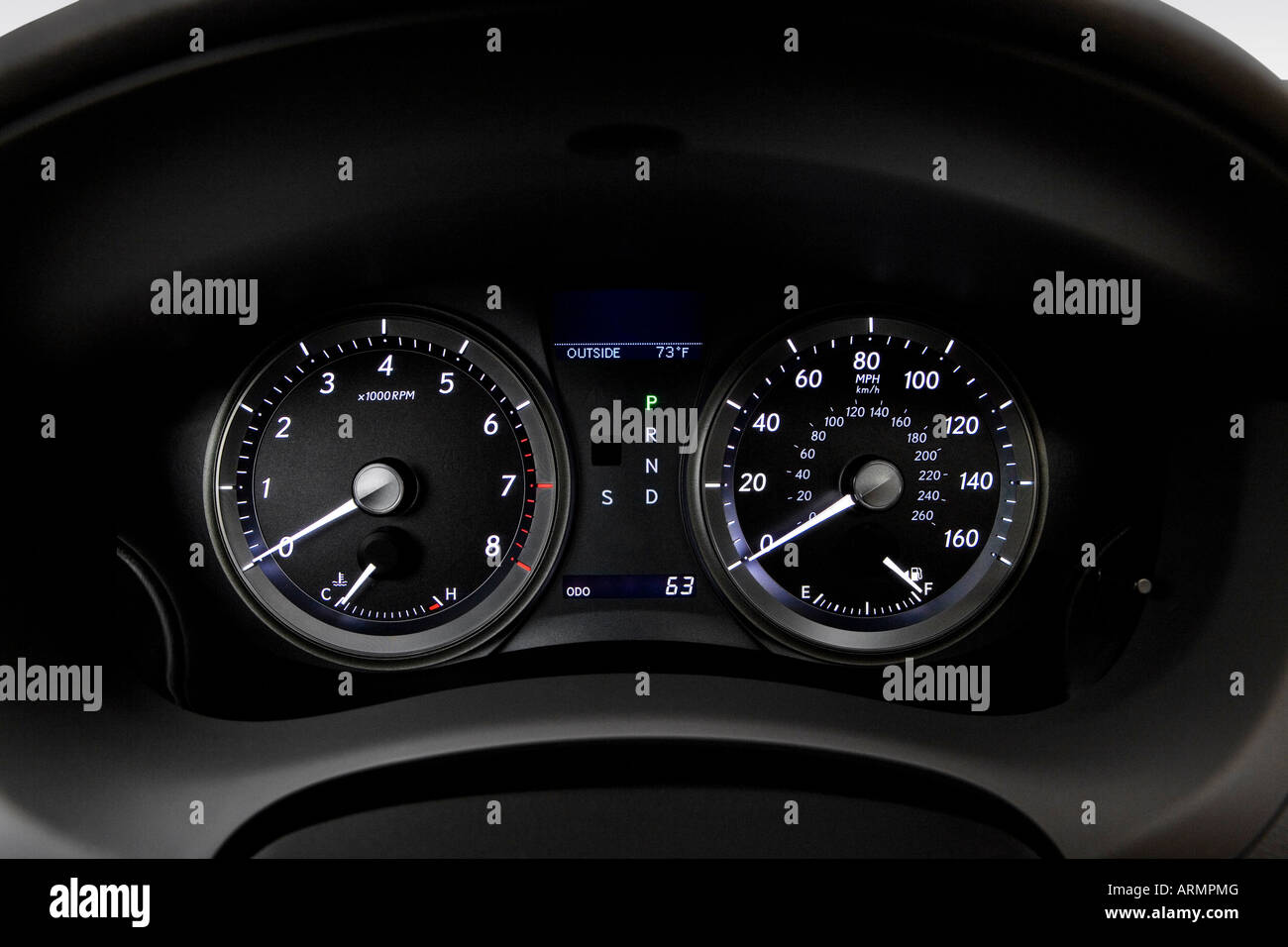 2008 Lexus ES ES350 in Red Speedometer/tachometer Stock Photo Alamy