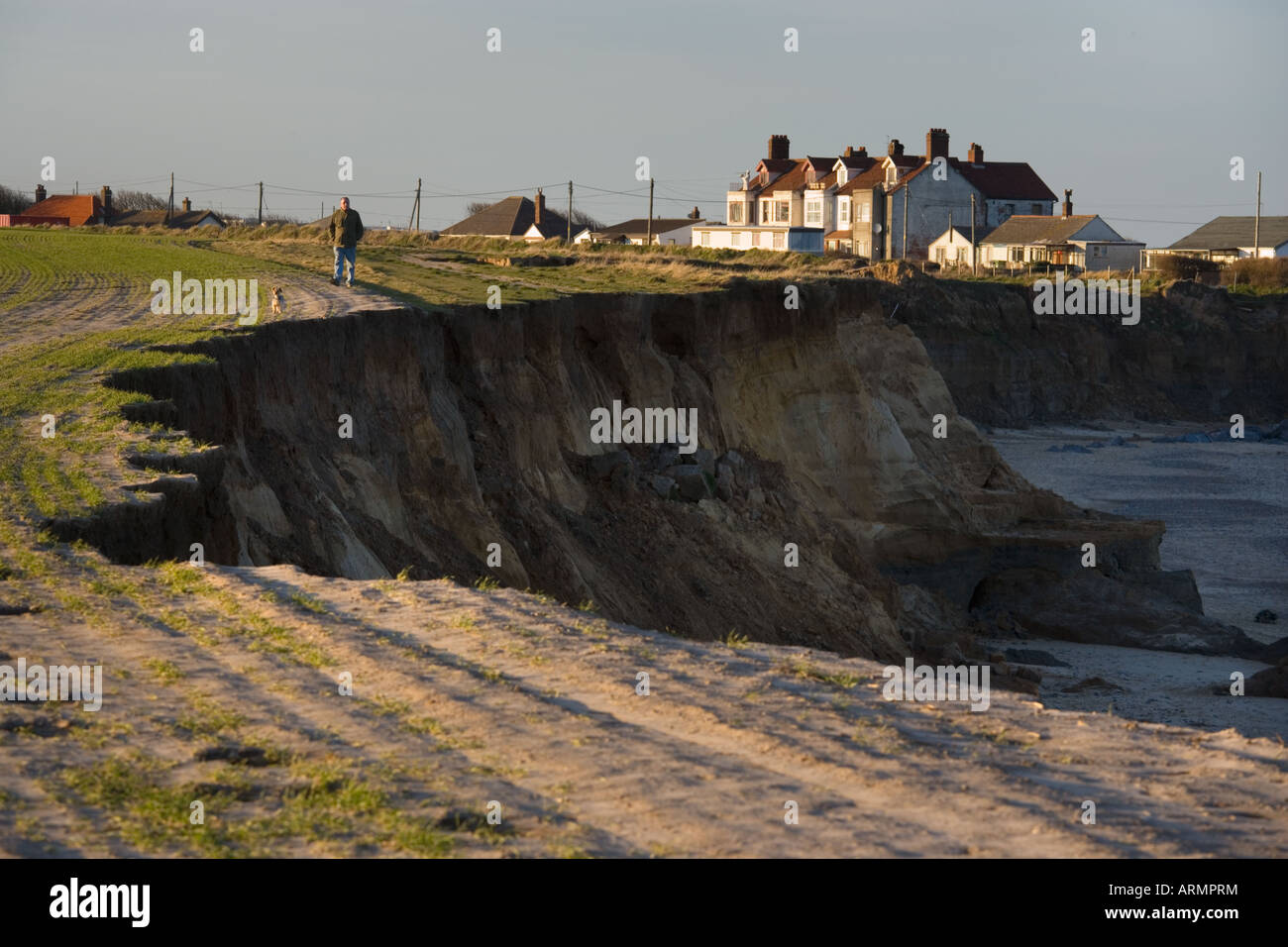 Eroding Cliffs Happisburgh Norfolk UK Winter Stock Photo - Alamy