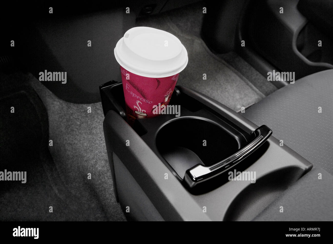 2008 Toyota Prius Hybrid in White Cup Holder with Prop Stock Photo
