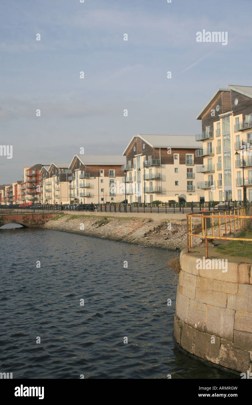 Flats at Barry Waterfront Stock Photo Alamy