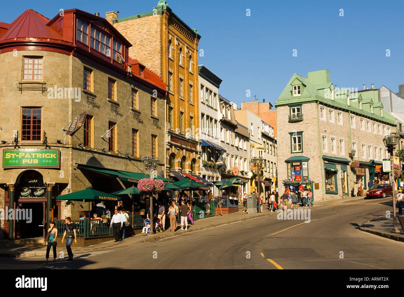 Popular Latin quarter along rue St. Jean, Quebec City, Quebec, Canada. Stock Photo