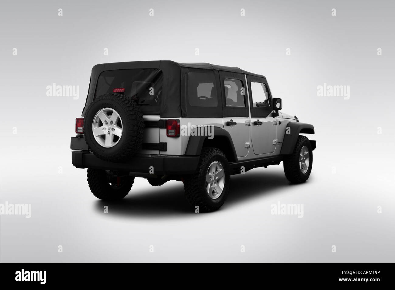 2008 Jeep Wrangler Unlimited Rubicon in Silver - Rear angle view Stock  Photo - Alamy