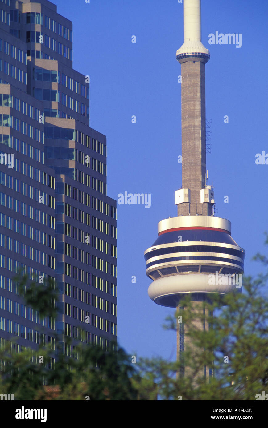 BCE bldg with CN tower, Toronto, Ontario, Canada. Stock Photo