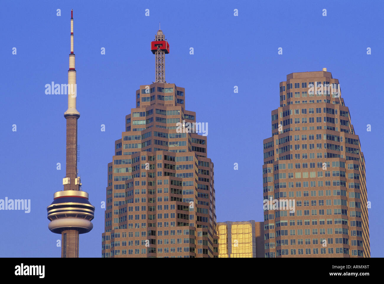 BCE bldg with CN tower, Toronto, Ontario, Canada. Stock Photo